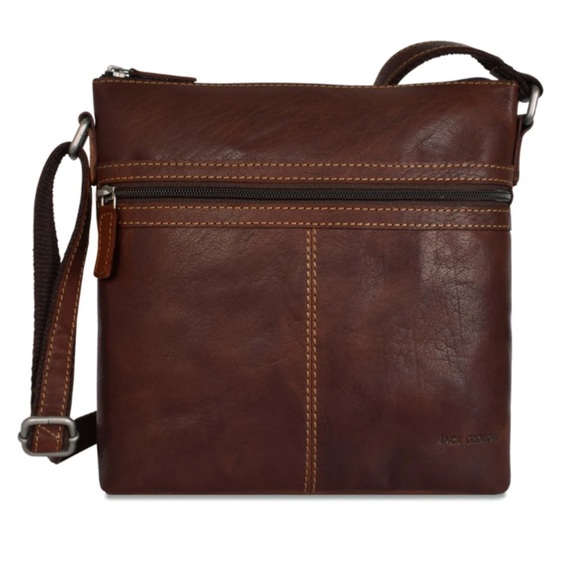 Jack Georges Voyager BrownBuffalo Leather Cross Body Shoulder Bag